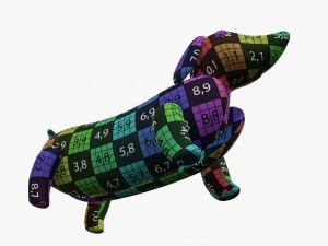 Dachshund puppy in hot dog bun 3D Model