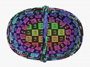 Empty oval wicker basket with handle 3D Модель
