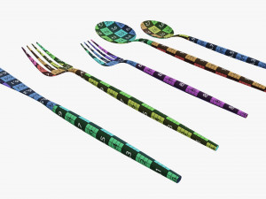 Flatware set 01 Modelo 3D