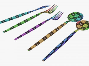 Flatware set 01 Modelo 3D