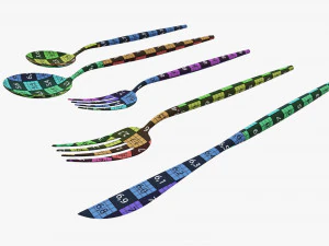 Juego de cubiertos 01 Modelo 3D