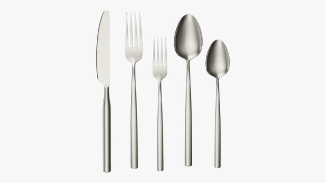 Flatware set 02 Modello 3D .c4d .max .obj .3ds .fbx .stl .blend 