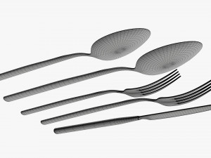 Flatware set 02 Modello 3D