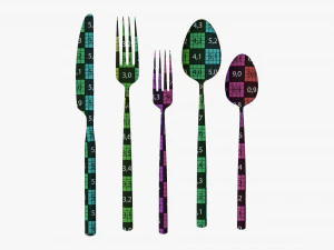 Flatware set 02 3D Model