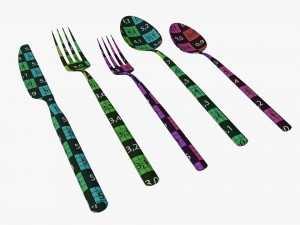 Flatware set 02 Modello 3D