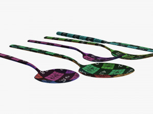 Flatware set 02 Modello 3D