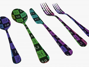 Flatware set 03 3D मॉडल