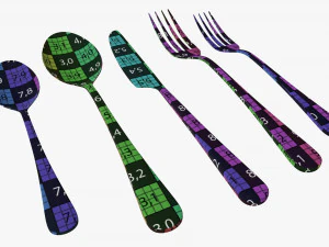 Flatware set 03 3D Model