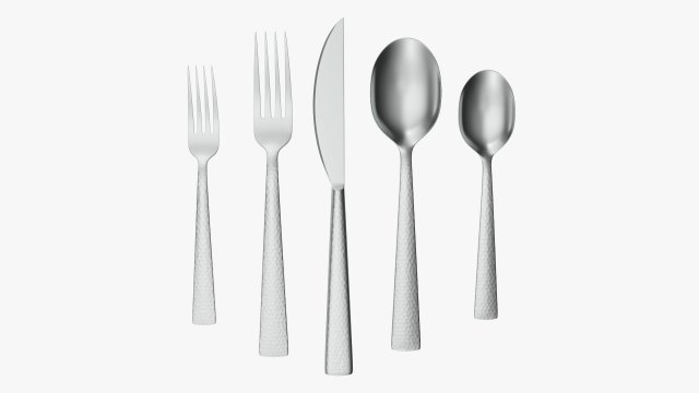 Flatware set 04 3D Model .c4d .max .obj .3ds .fbx .stl .blend 
