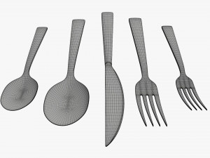 Flatware set 04 3D Model