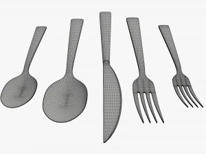 Flatware set 04 3D Model
