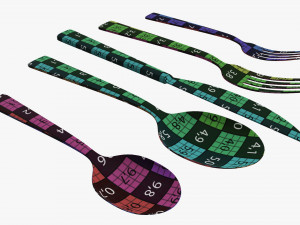 Flatware set 04 3D Model