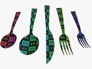 Flatware set 04 3D Model