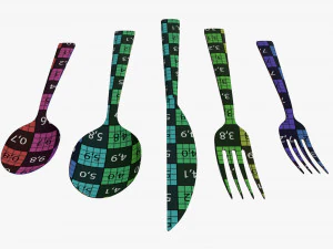 Flatware set 04 3D Model