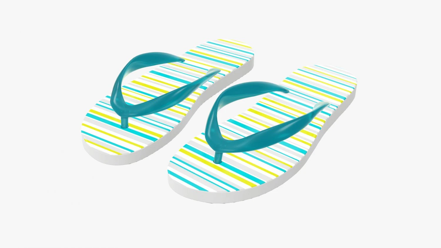 Flip-flops footwear woman summer beach 01 3D Model .c4d .max .obj .3ds .fbx .stl .blend