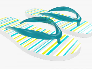 Flip-flops footwear woman summer beach 01 3D Model