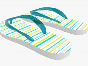 Flip-flops footwear woman summer beach 01 3D Model