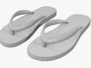 Flip-flops footwear woman summer beach 01 3D Model