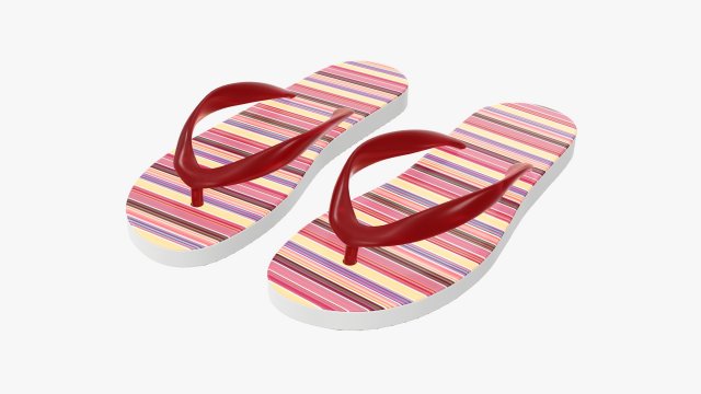 Flip-flops footwear woman summer beach 02 Modelo 3D .c4d .max .obj .3ds .fbx .stl .blend 