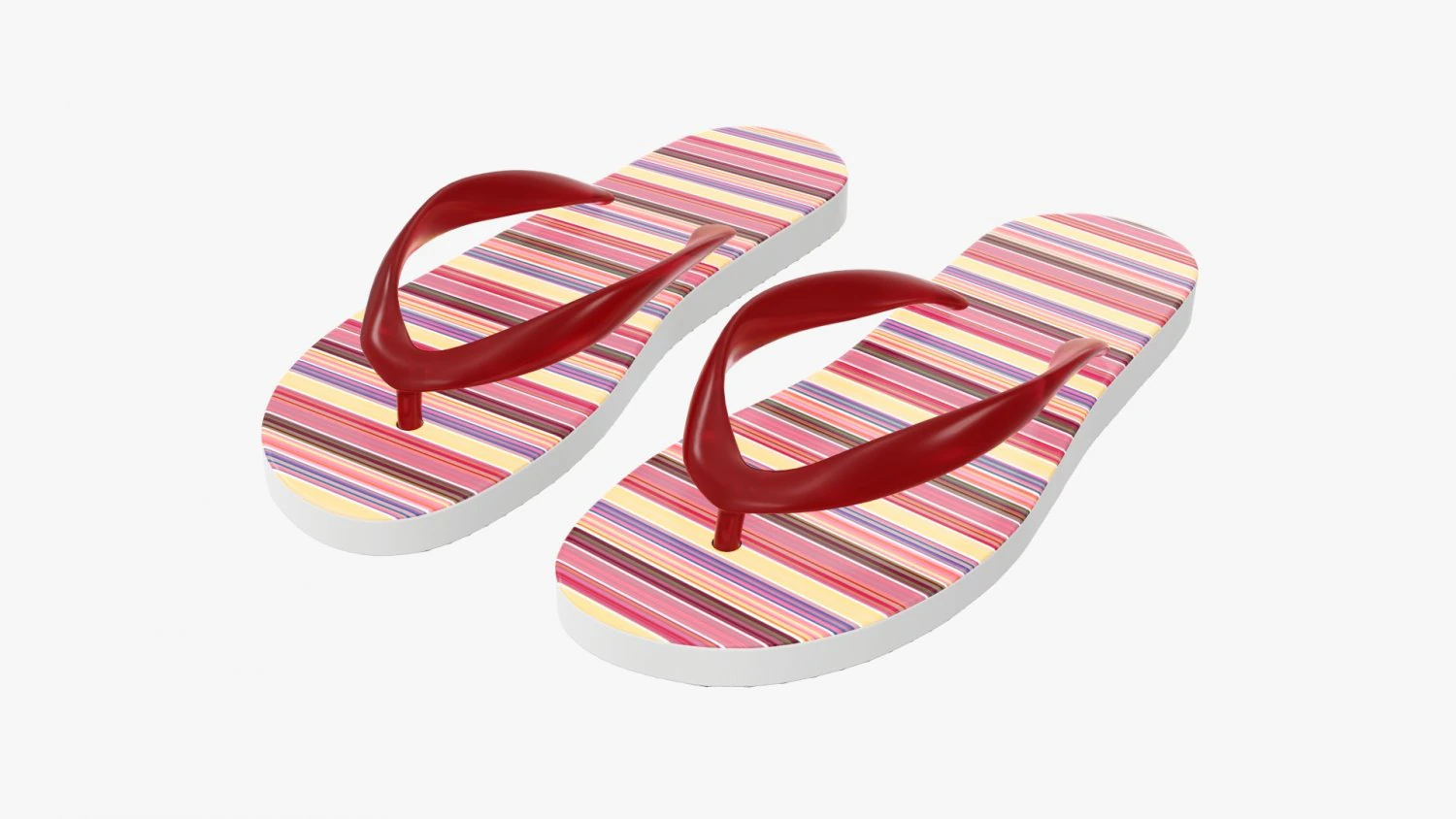 Flip-flops footwear woman summer beach 02 3D Model .c4d .max .obj .3ds .fbx .stl .blend 