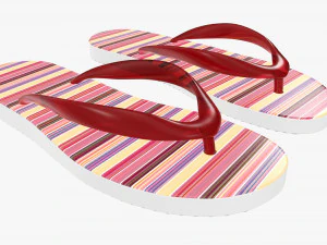 Flip-flops footwear woman summer beach 02 3D Model