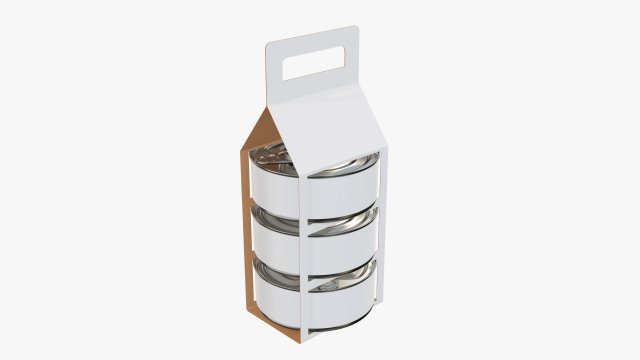Food tin can carrier package Modelo 3D .c4d .max .obj .3ds .fbx .stl .blend 