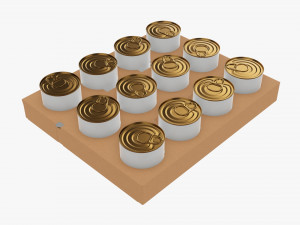 Food tin can shipping tray Modelo 3D