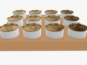 Food tin can shipping tray Modelo 3D