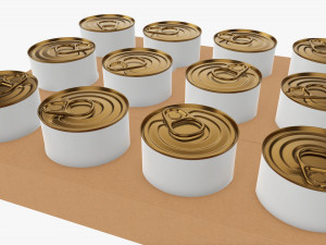 Food tin can shipping tray Modelo 3D