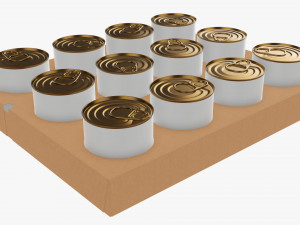 Food tin can shipping tray Modelo 3D