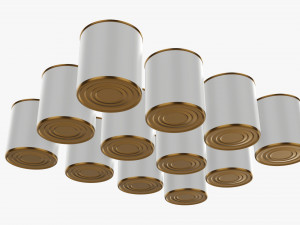 Food tin can shipping tray Modelo 3D