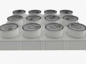 Food tin can shipping tray Modelo 3D