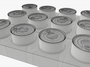 Food tin can shipping tray Modelo 3D