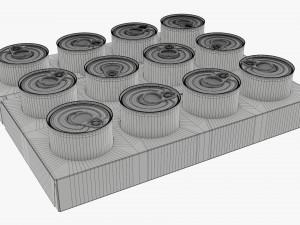 Food tin can shipping tray Modelo 3D