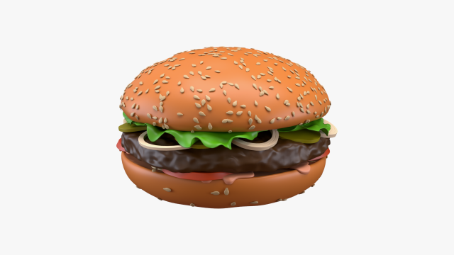 Hamburger fast food 01 stylized Modelo 3D .c4d .max .obj .3ds .fbx .stl .blend 