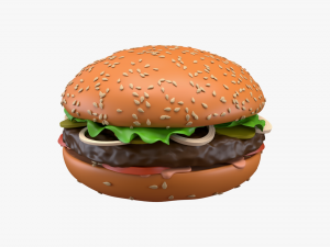 Hamburger fast food 01 stylized Modelo 3D