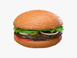 Hamburger fast food 01 stylized 3D Model