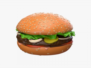 Hamburger fast food 01 stylized Modelo 3D