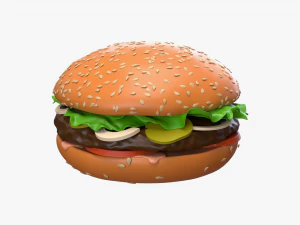 Hamburger fast food 01 stylized 3D Model