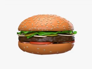 Hamburger fast food 01 stylized 3D Model