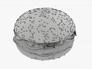 Hamburger fast food 01 stylized 3D Model