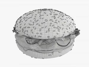 Hamburger fast food 01 stylized 3D Model