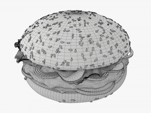 Hamburger fast food 01 stylized Modelo 3D