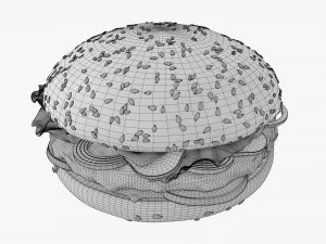 Hamburger fast food 01 stylized 3D Model