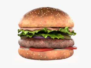 Hamburger fast food 02 3D Model