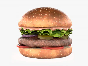 Hamburger fast food 02 3D Model
