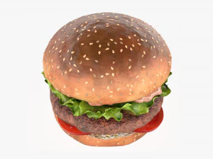 Hamburger fast food 02 3D Model