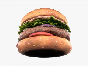 Hamburger fast food 02 3D Model