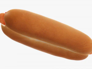 Hot dog with ketchup 3D Model