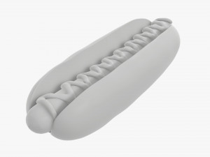 Hot dog with ketchup 3D Model